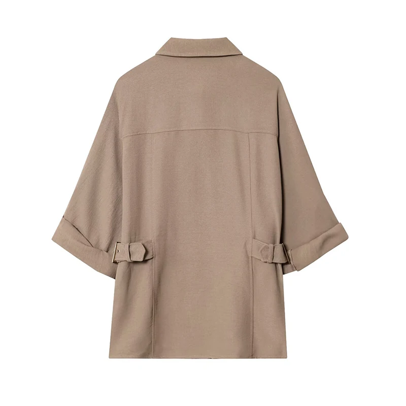 Wide Leg Pants 2 Pieces Sets For Women Side Button Half Sleeve Shirt Top Trousers Women's Suit 2025 Casual Woman Outfits