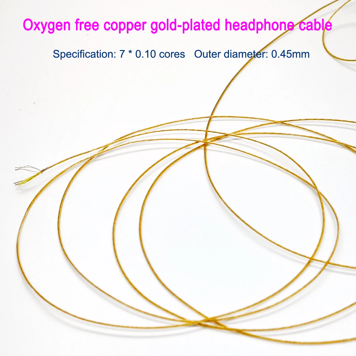Oxygen free copper gold-plated headphone cable