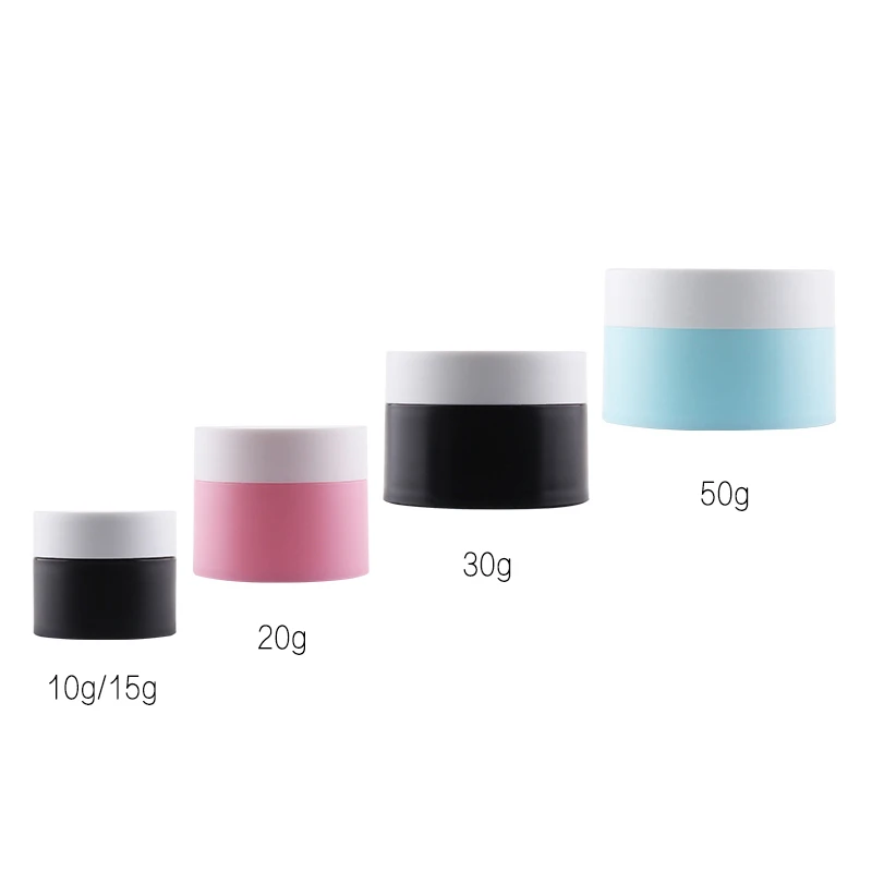 

10g 15g 20g 30g 50g x 50 Cream Frost Jar Cosmetic Bottle Empty Cream Pot Nail Gel Powder Packing Box Makeup Cosmetic Container
