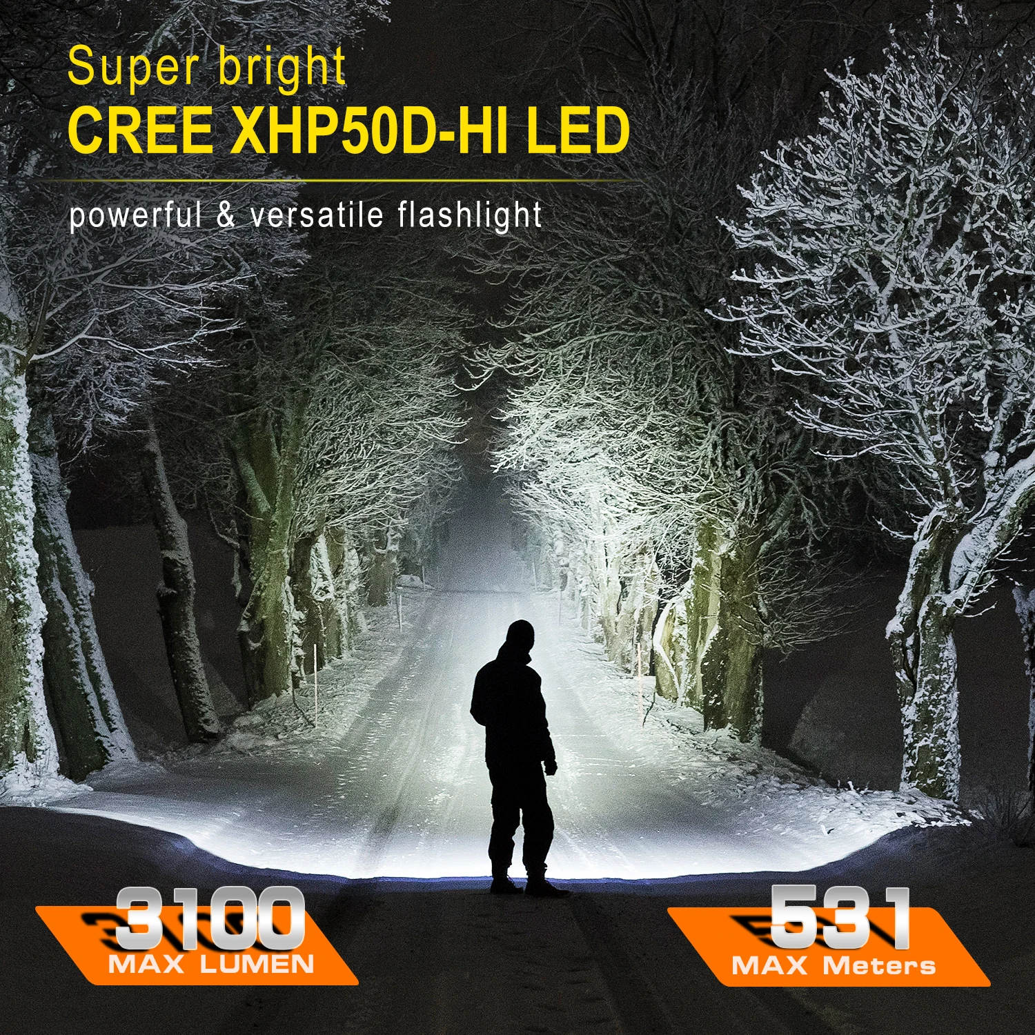 Фонарик Sofirn C8L 21700, Мощный тактический фонарик 3100lm XHP50D HI светодиодный фонарь EDC Type C, перезаряжаемый охотничий фонарь (art.: 3920c3496cabc) - 3920c3496cabc