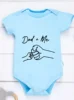 Clothes Rompers Dad and Me Printing Trendy Short Sleeve Bodysuit Newborn Infant Toddler Baby Girl Boy Jumpsuit High Quality 5