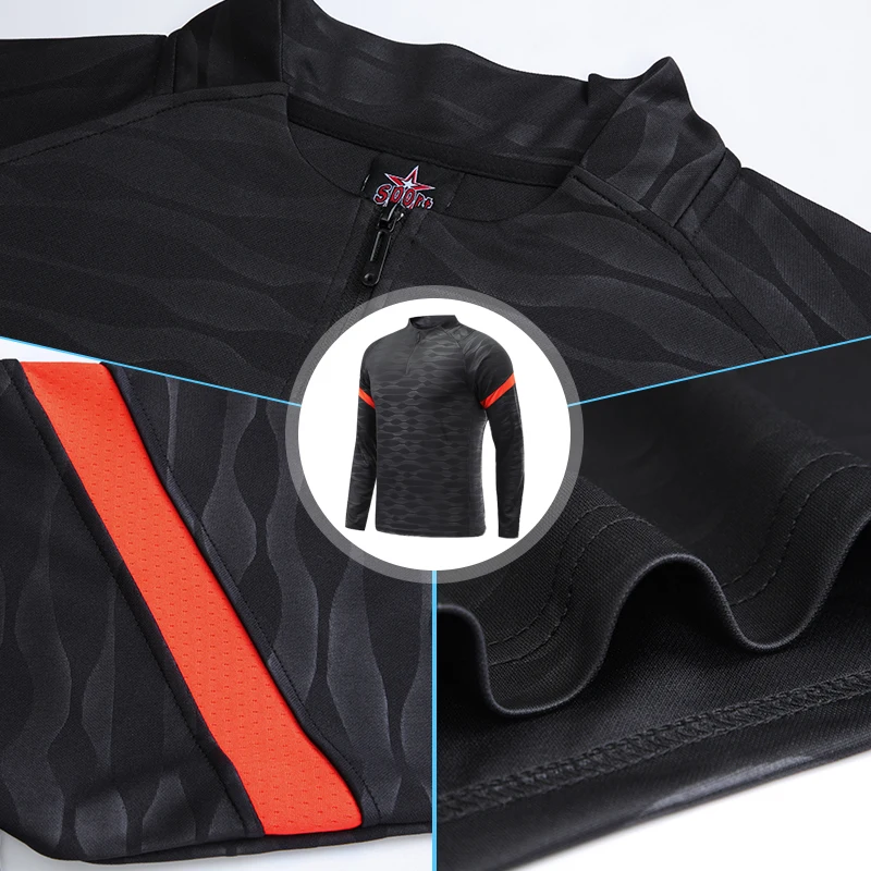 Men Training Football Long Sleeve Sets 2 Pieces for Jogging sports suit,football training kit