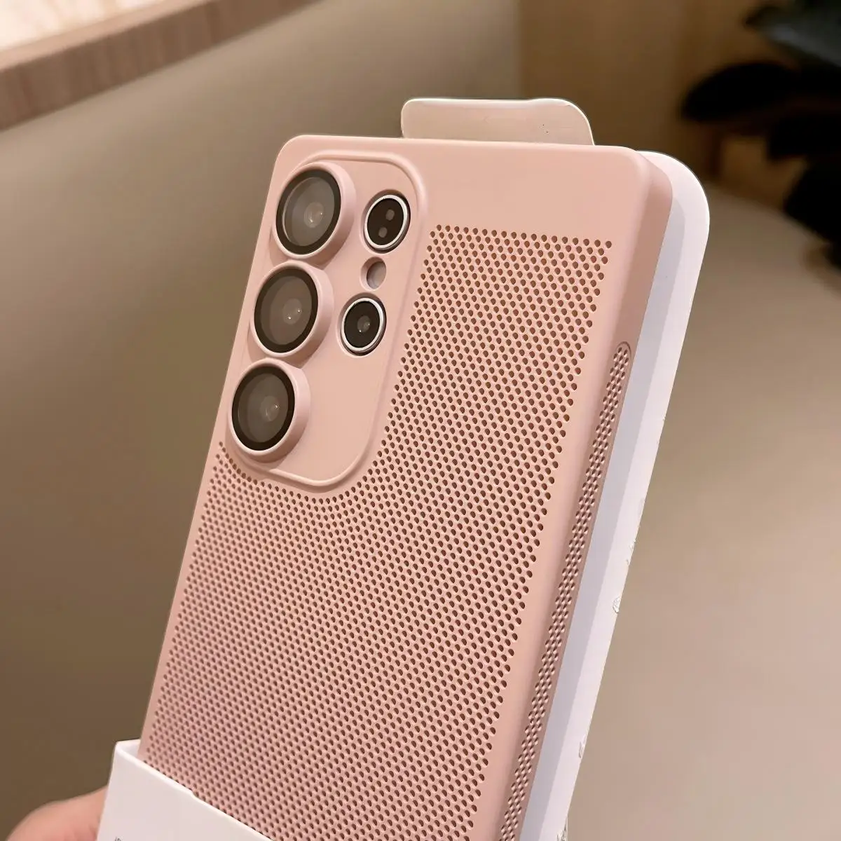 Enhanced Heat Dissipation Breathable Phone Case with Lens Protection and Solid Color