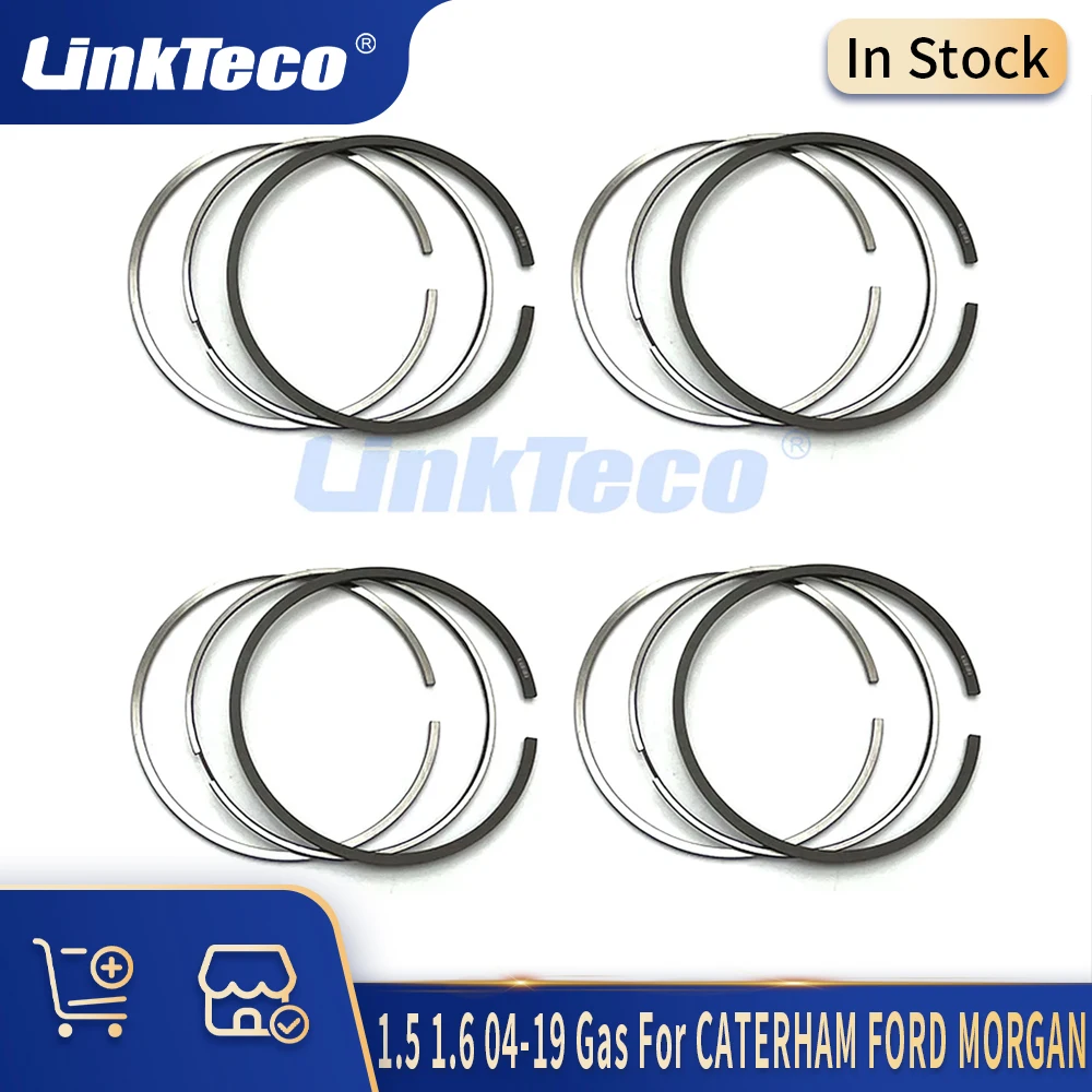 Std 4Pcs Auto Engine Pistone Ring Set Fit Kit 1.5 1.6 L T 04-19 Gas Per Caterham Seven Ford Morgan Four Roadster 1.6T
