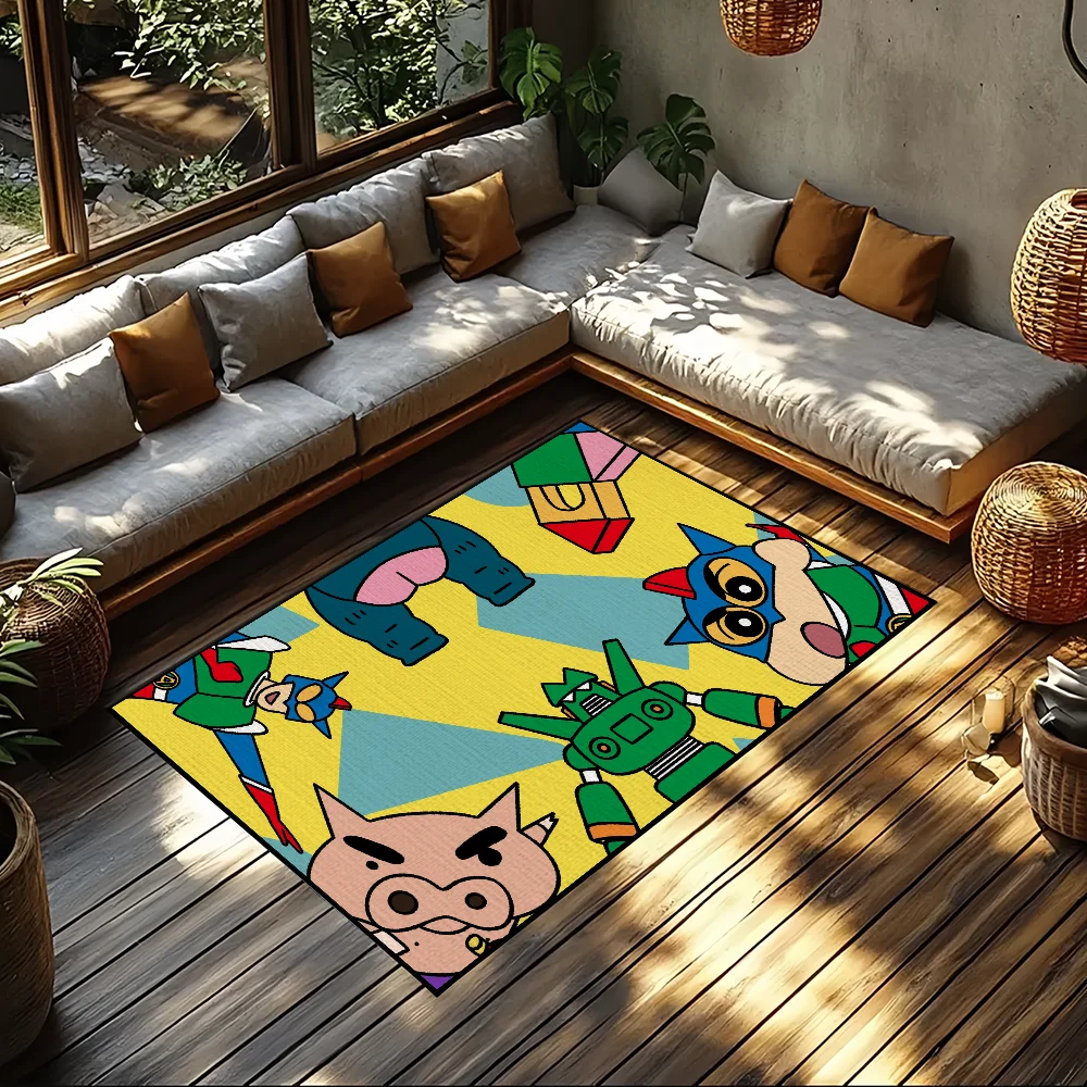 Door Mat Anti-Slip Kitchen Bedroom Handmade Tufted Rug Shin-Chan c-Crayon Carpet Living Room MINISO Entrance Decoration 4