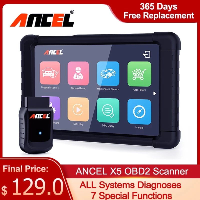Ancel X5 Professional All System Scanner OBD2 ABS SRS DPF EPB Reset Scan Tool 