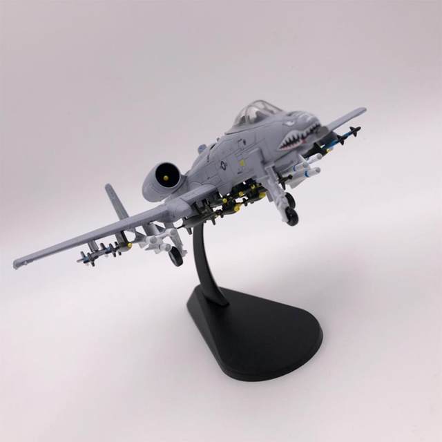 1/100 Scale Die Cast Realistic Aviation USA A-10 Attack Plane Airplane Fighter Aircraft Model Toys w/ Display Stand