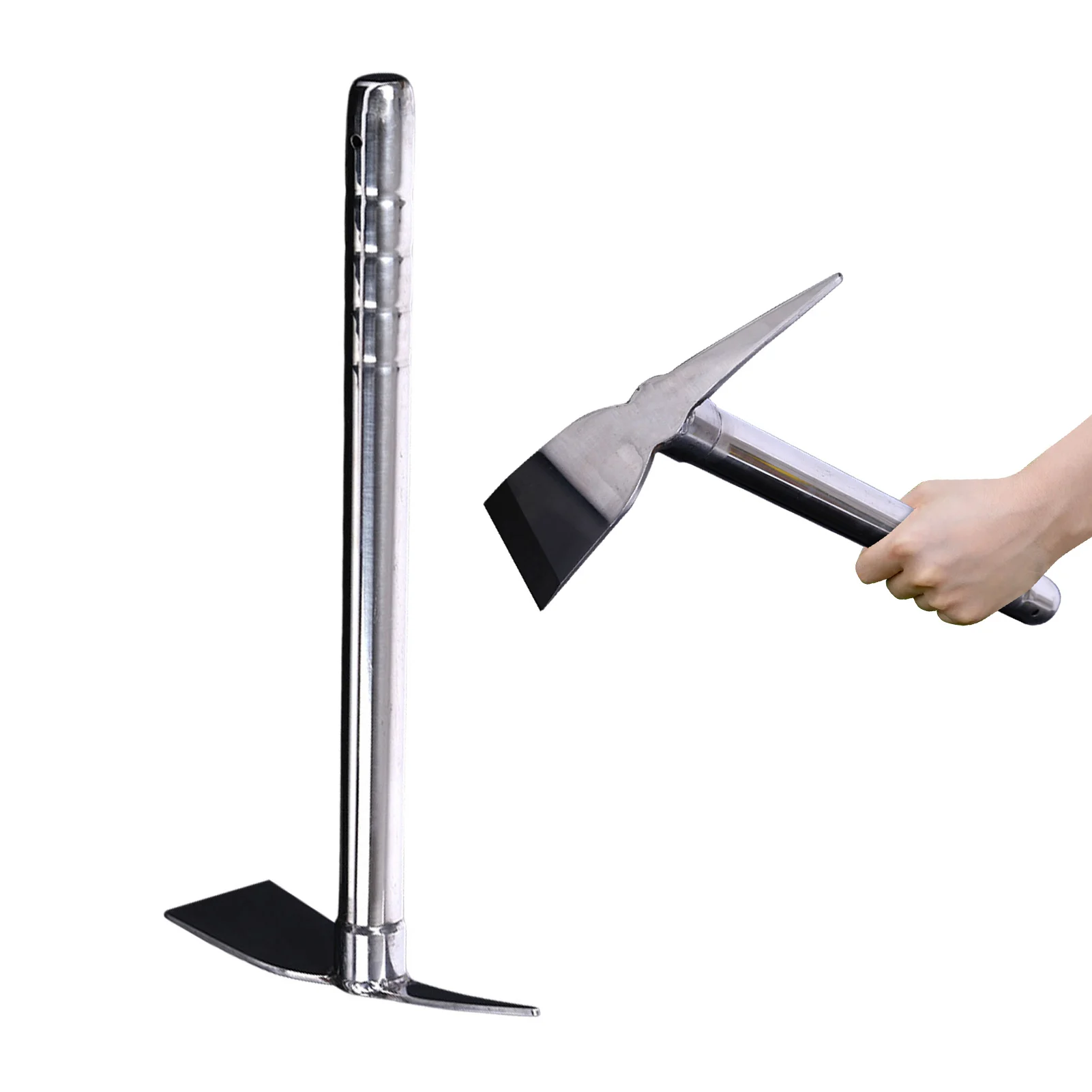 Stainless Steel Hoe Strong Stainless Steel Gardening Digging Tool Garden Rake Farm Garden Tool Planting Hoe