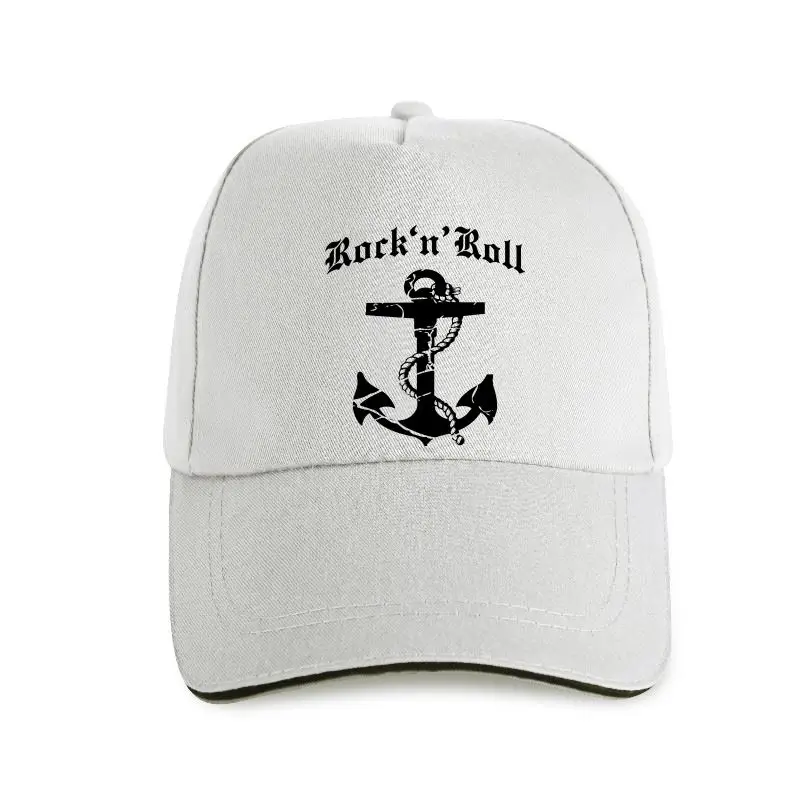 Fashion New Cap Hat Baseball Cap With Rock N Roll And Anker Motif White