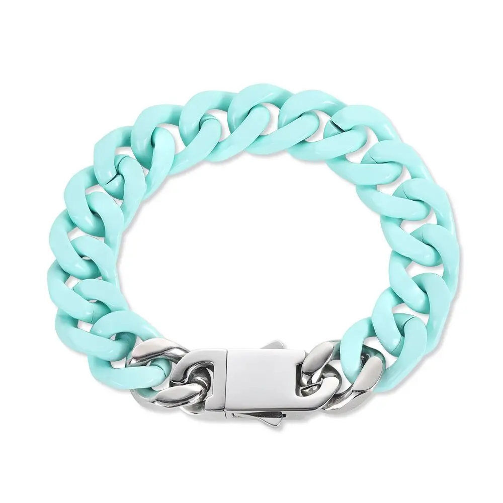 2022 New Stainless Steel Men's Cuban Bracelet Design Sense Niche Titanium Steel Color Cuban Chain Does Not Fade Fashion Bracelet