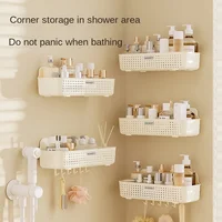 Bathroom Storage Rack Bathroom Toilet Punch-free Wall-mounted Wall Cosmetics Washbasin Storage Vanity Rack 1