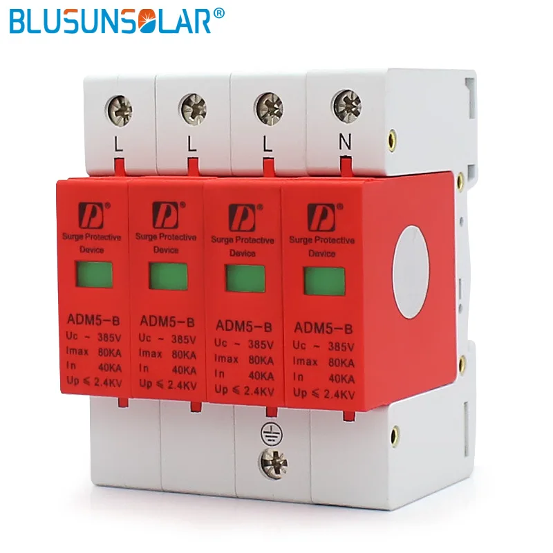 1 Pieces/lot Hot Selling Din Rail 35mm Lightning Surge 80ka 4p 385v