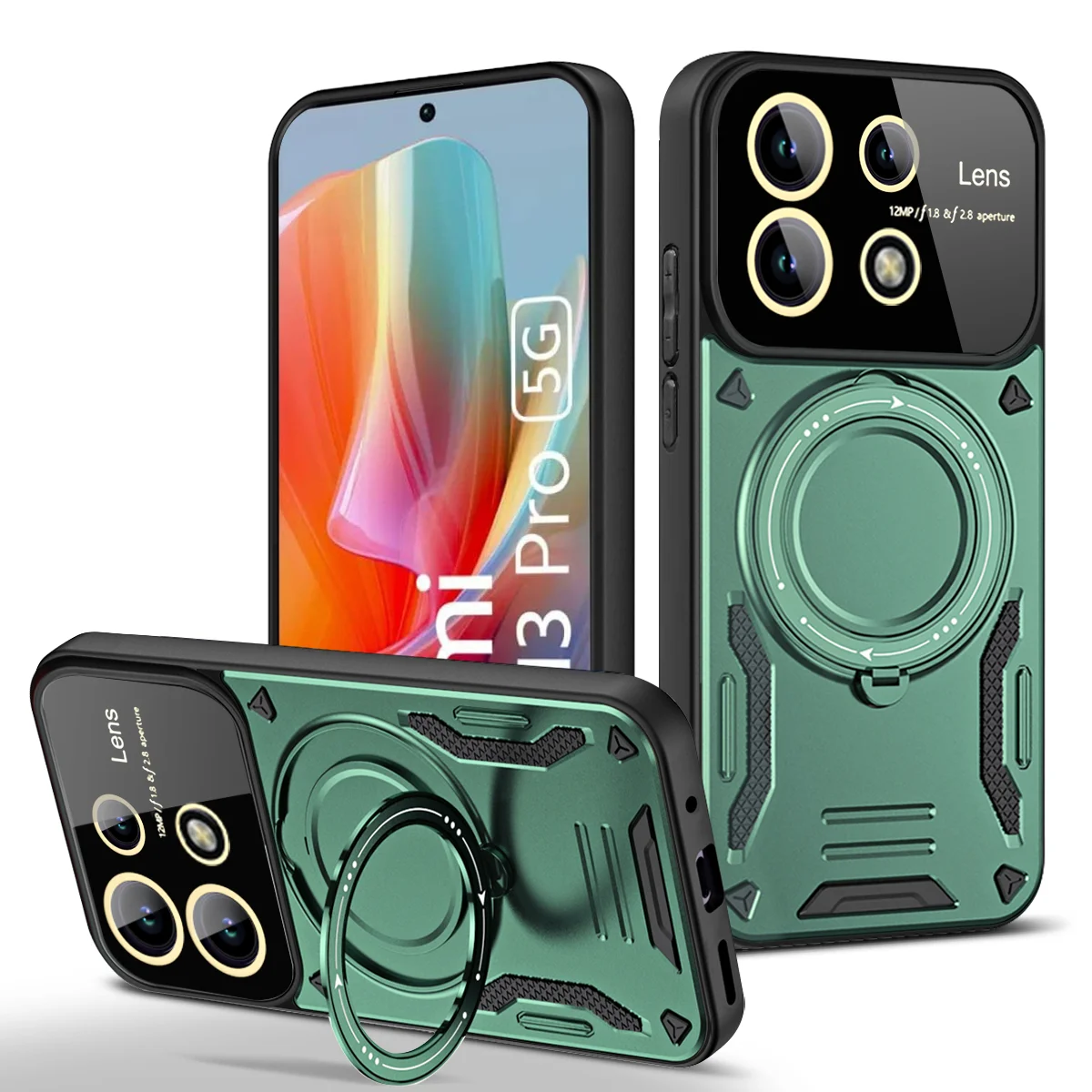 Magnetic Magsafe Wireless Charging Case with Ring Holder
