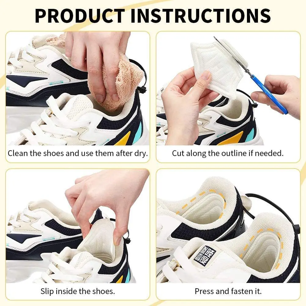 2pcs Adjustable Insoles Patch Heel Pads for Sport Shoes Pain Relief Antiwear Feet Pad Cushion Insert Insole Heel Protectors Back