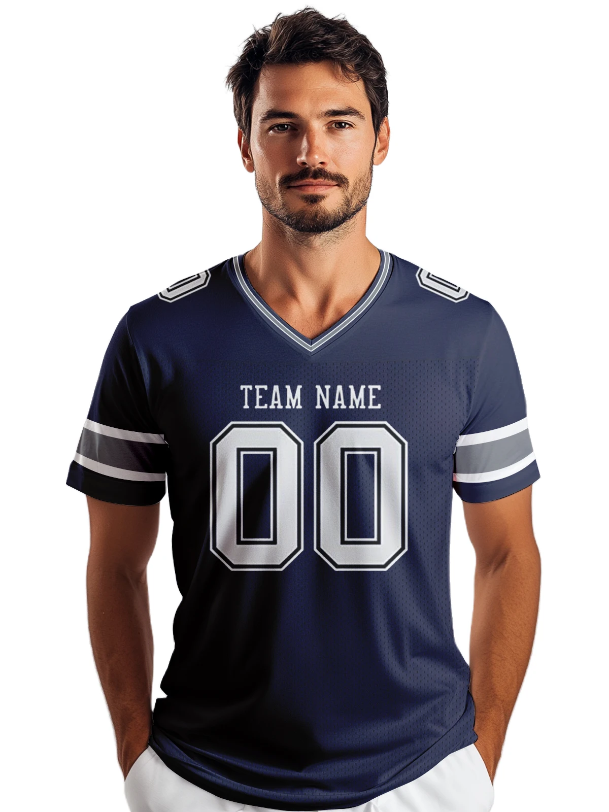 Personalized Navy Team Football Jersey with Custom Name & Number – Ideal Sports Gift