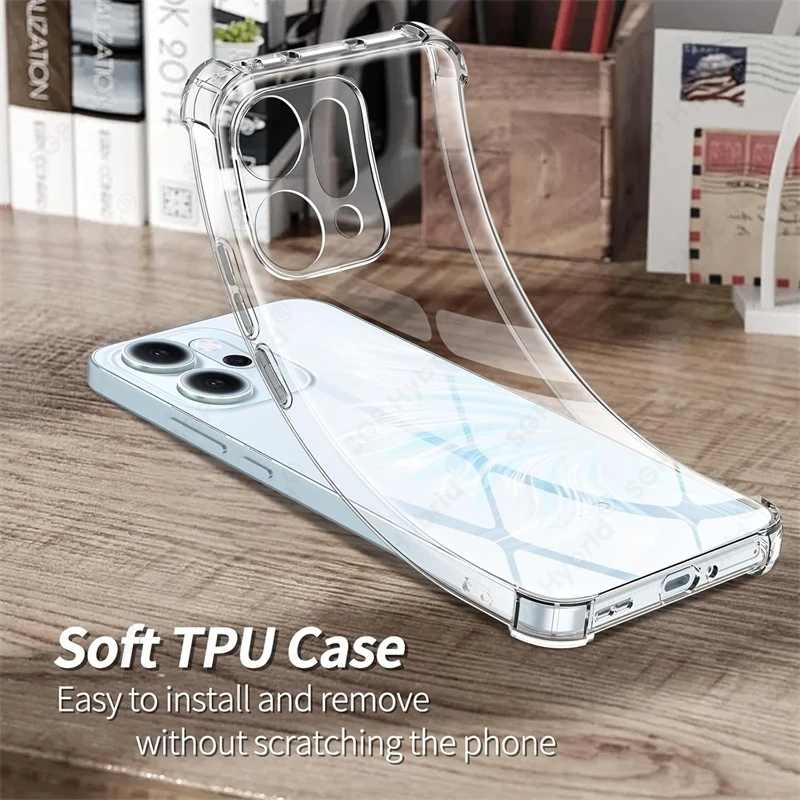 Transparent Anti-Yellowing TPU Case with Camera Protection