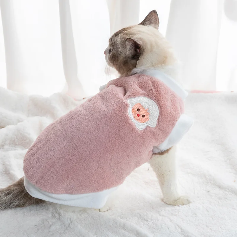 Pet Cat Clothes Autumn Winter Warm Cat Dog Soft Bunny Plush Jacket