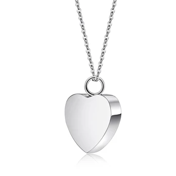 Small Heart Cremation Urn Necklace Carved Locket for Ashes Stainless Steel Memorial Ash Pendant Keepsake Jewelry 1