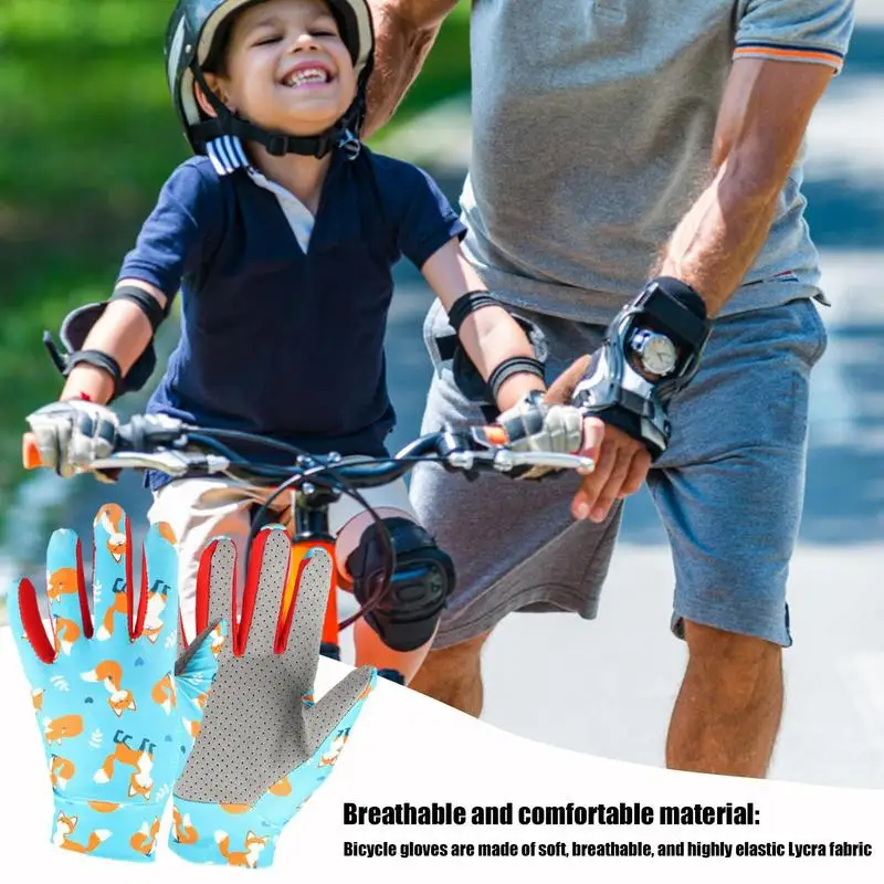 Kids Silk Gloves Non-slip Driving Gloves Kids Antiskid Gloves Sunproof For Outdoor Sports Running Cycling 4