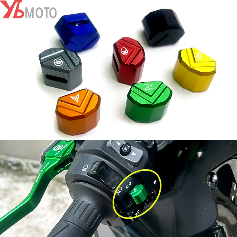 

Motorcycle Aluminum Switch Button Cap For Kawasaki Z900 Z800 Z650 For Yamaha For CFMOTO KYMCO SYM Detachable Turn Signal Keycap