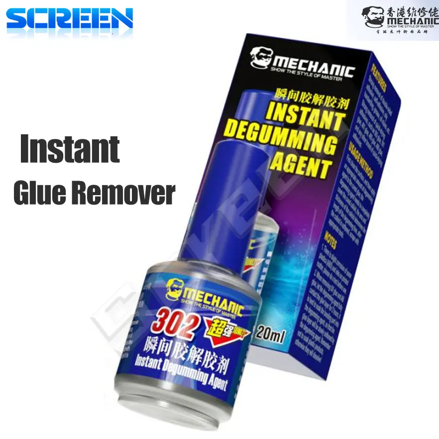 MECHANIC 20ml MCN-302 Strong Instant Glue Remover Liquid for PCB IC UV Glue 502 Phone Repair Stain Cleaning dissolve quickly phone repair tools phone repair kit