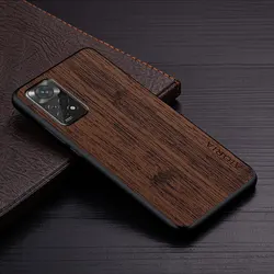 Custodia in pelle con motivo in bambù di lusso per la serie Xiaomi Redmi Note 11