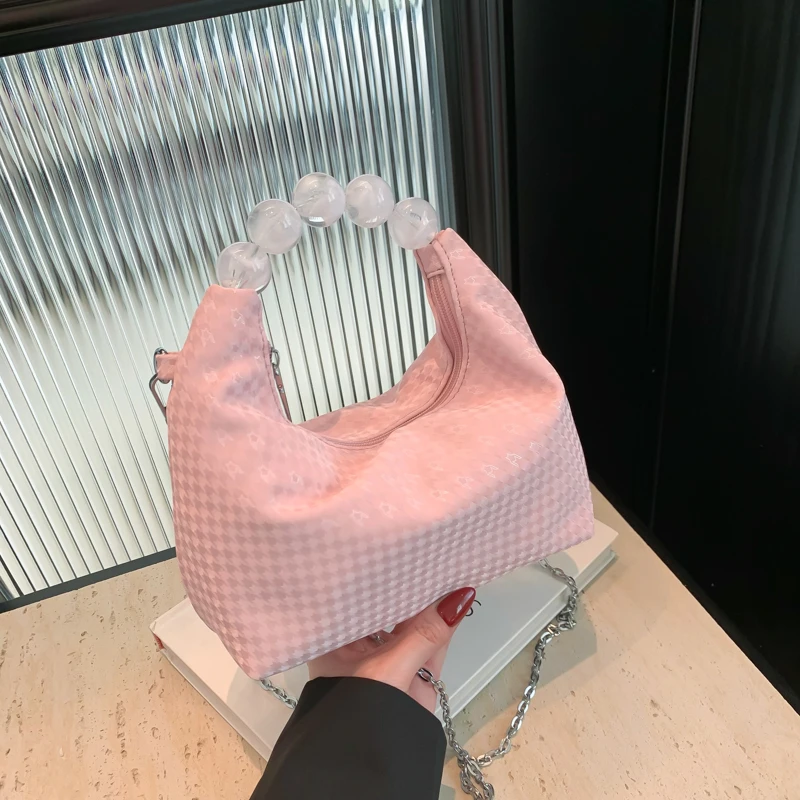 

Small Houndstooth Handbags For Women Pink Sweet Female Packages Lady Cute PU Leather Messenger Bags Fresh Fashion Wallet