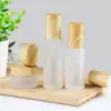 30ml/50ml/80ml/10g/20g/30g Empty Bottle Space-saving Matte Surface With Wood Grain Lid Glass Cosmetics Spray Bottle For Travel 4
