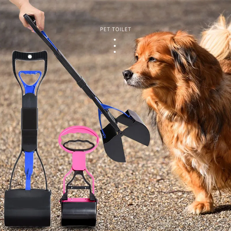 Pet Pooper Scooper Dogs Shit Clip Long Handle Jaw Poop Scoop Outdoor