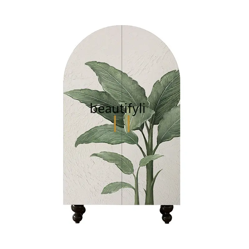 

Simple Modern Household Bedroom Solid Wood Double-Door Wardrobe Storage Cabinet Living Room Balcony Floor Storage Cabinet