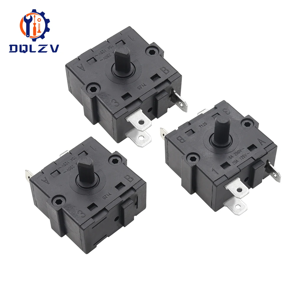 مفتاح مقبض مسخن كهربائي ، أداة تحديد دوارة 4 تروس ، مفتاح ترموستات ، التحكم في درجة الحرارة ، 16A ، 2 ، 3 ، 5Pin ، AC ، av V