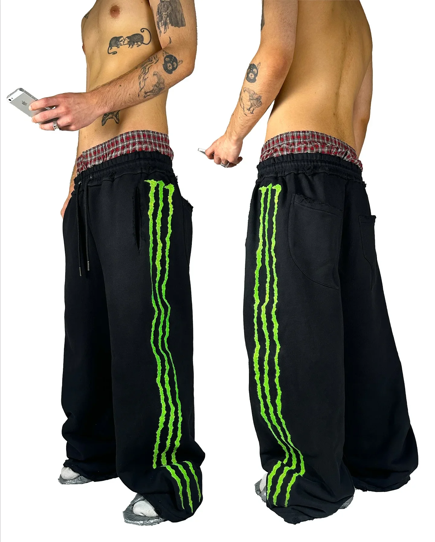 Hip Hop Personality Claws Three Stripes Embroidered