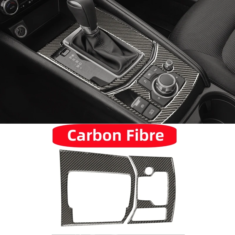 

For Mazda CX-5 CX5 2017-18 Car Gear Panel Electronic Handbrake Decoration Cover Sticker Decal Interior Accessories Carbon Fiber