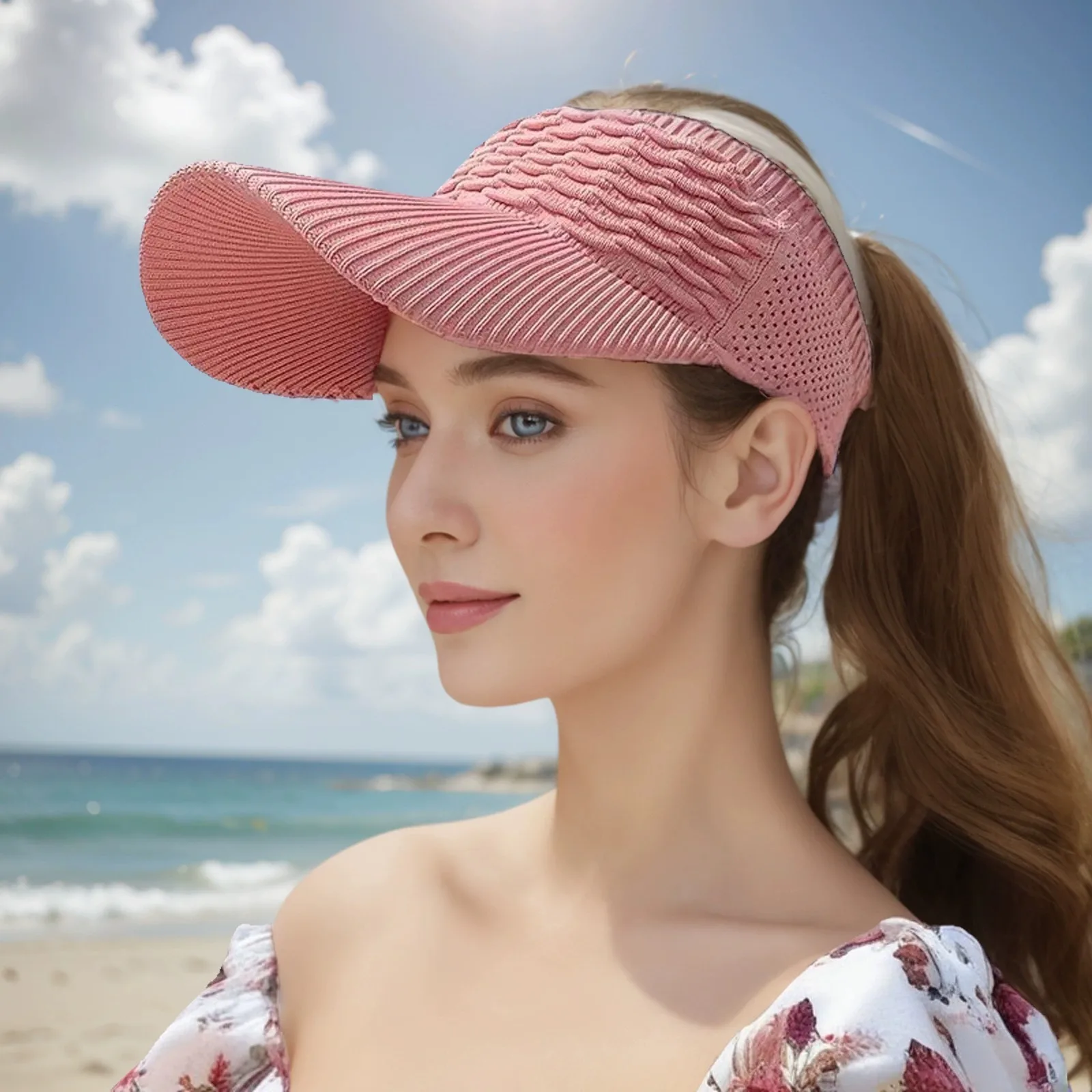 Sun Hats 1pc Women Anti-UV Breathable Adjustable Visor Caps for Sports Outdoor