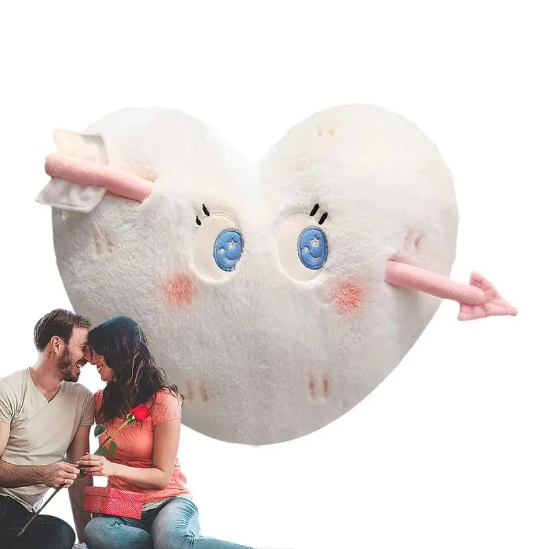 

Подушка в форме сердца на День святого Валентина, пушистая плюшевая подушка для Дня Святого Валентина, милая набивная подушка для кровати, кушетки, автомобильная Милая набивная подушка