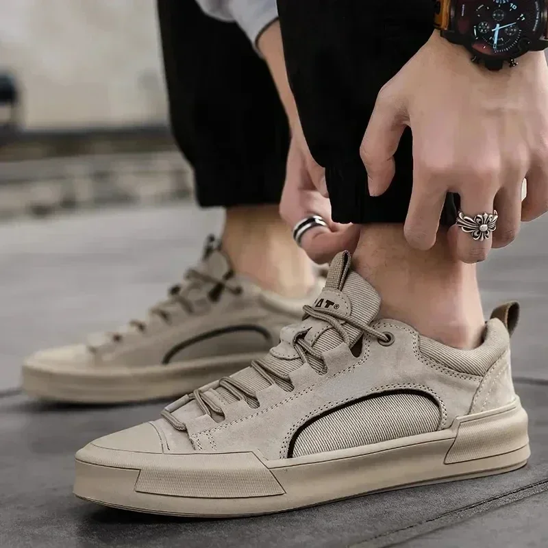 Trend Men's Casual Leather Shoes 2023 New Shoes for Men High-top Black Casual Male Sneakers Platform S 2023 New Tenis Masculino 6