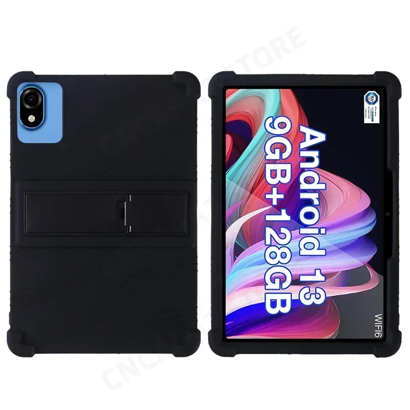Shockproof Soft Silicone Tablet Case with Rear Kickstand - 10.1 Inch Drop-Resistant Cover