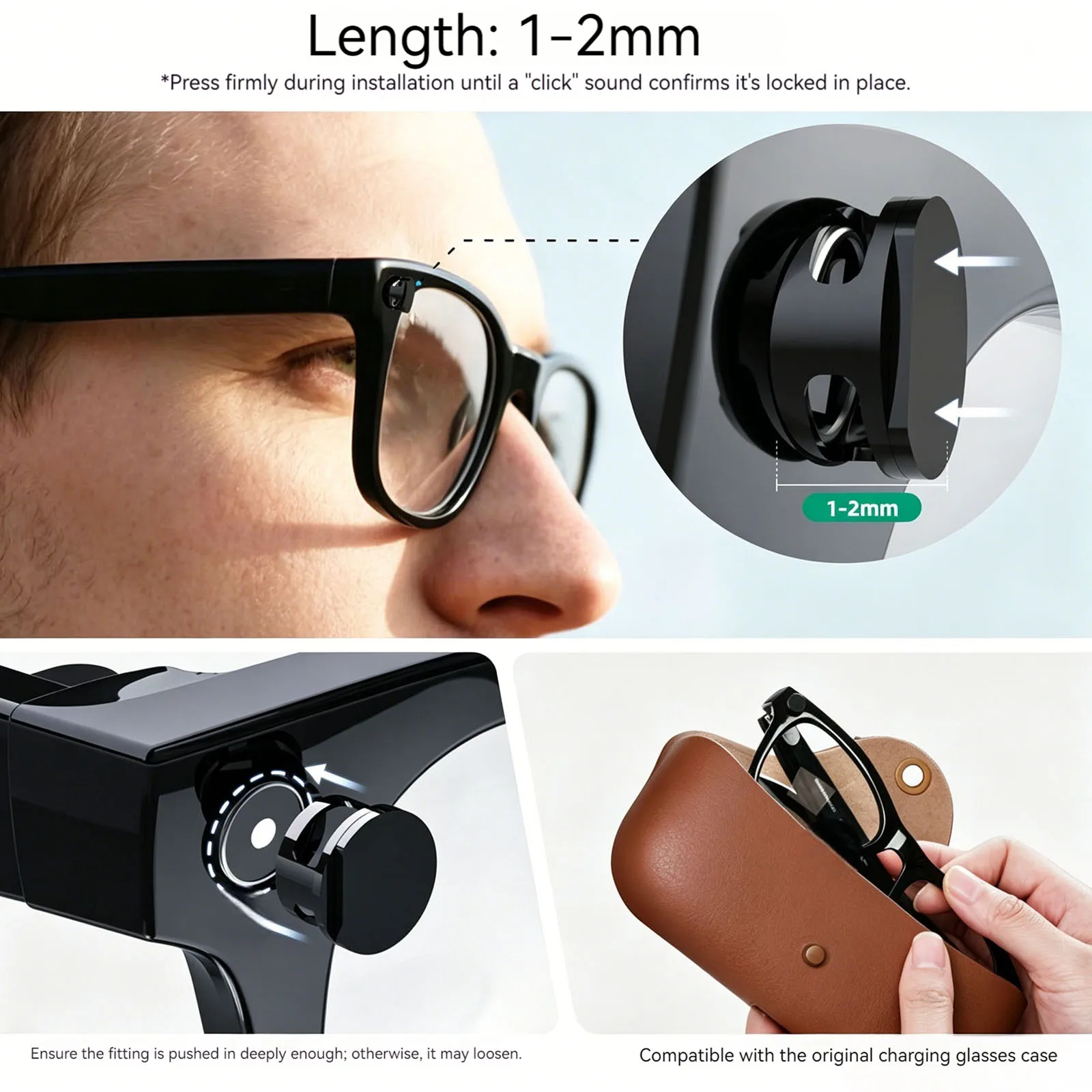 Smart Glasses Privacy Shield with LED Light Block Cover