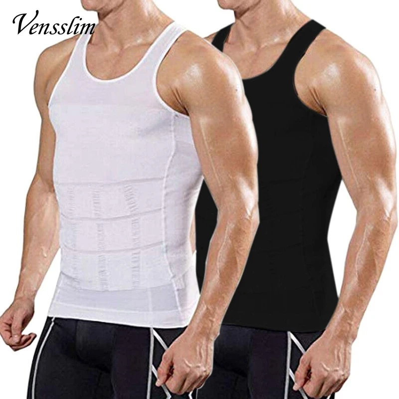 DoLoveY Chemise De Compression Pour Homme - Contrôle Du Ventre - Gilet Amincissant - Pour Entraînement - Cache-poitrine - Noir 1 - Taille M, Noir 1