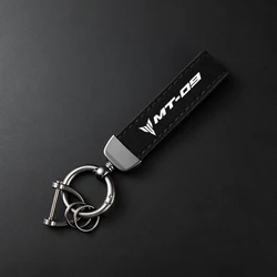 High - Grade Leather Suede Motorcycle Keychain Accessory (Black MT - 09)