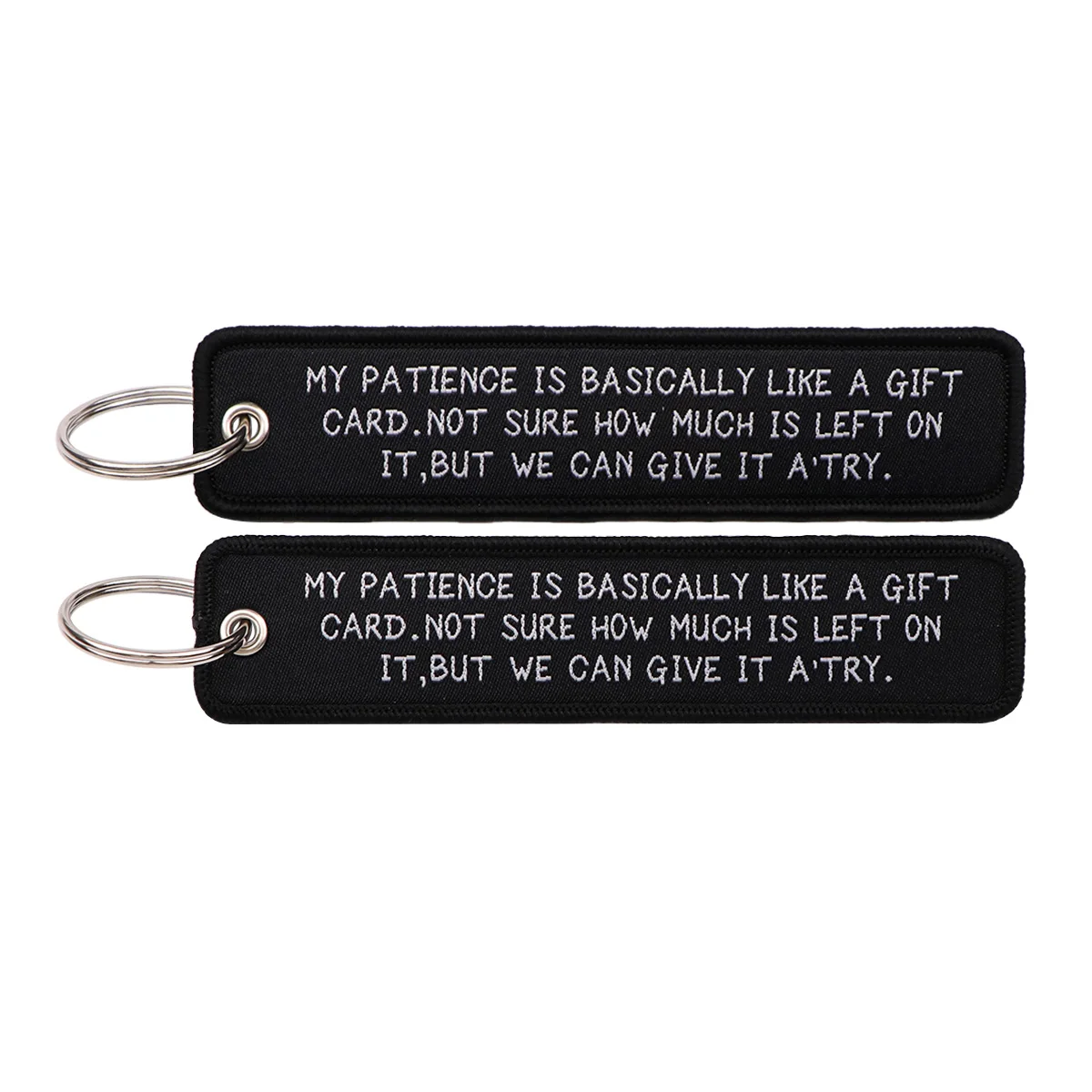 Humorous Embroidered Keychain - Key Ring Holder Accessory and Gift