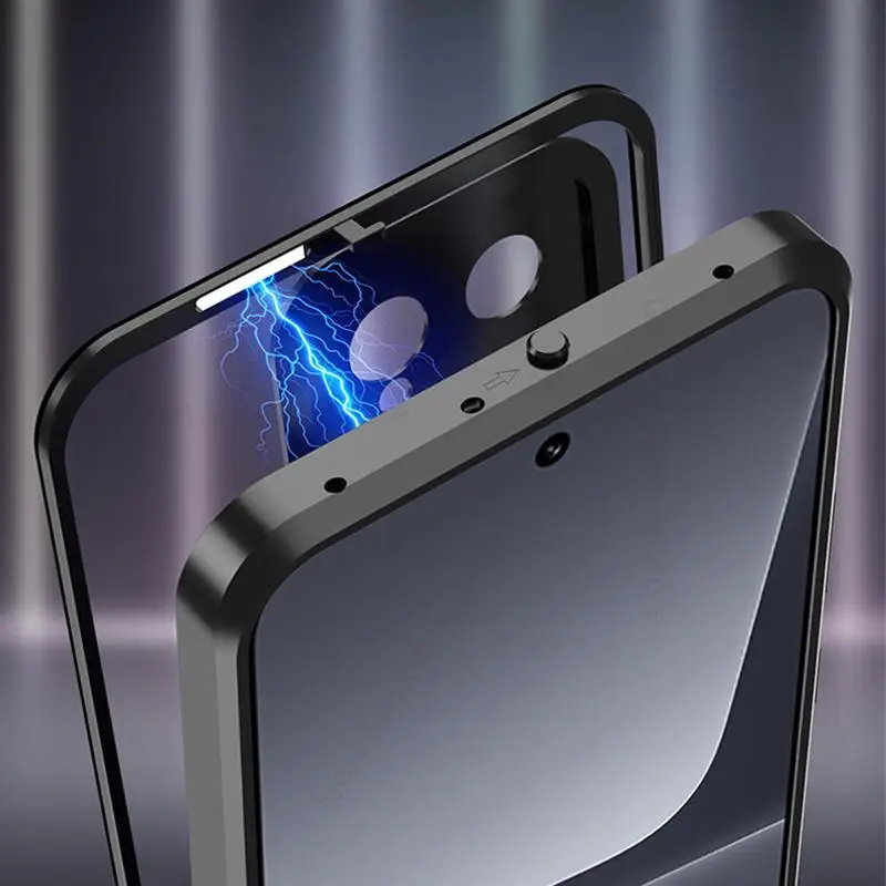 Tempered Glass Phone Case For Xiaomi 13 Pro 5G Funda Aluminium Alloy Bumper Lock Magnet Cover For Mi 13 Pro Metal Lens Protector