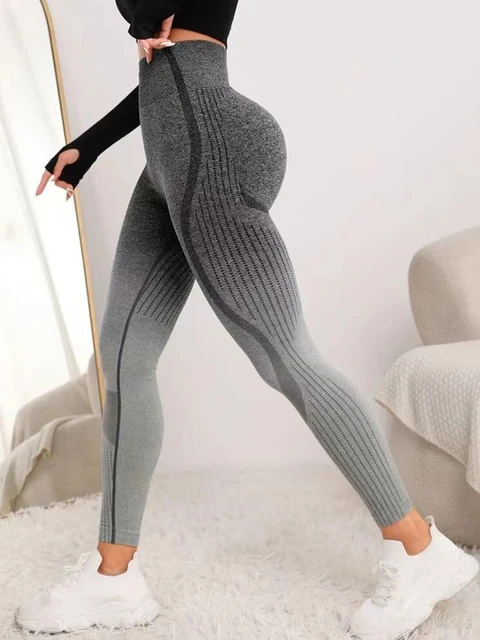 Sexy Yoga Leggings para Mulheres, Gradiente, Sem Costura, Sports