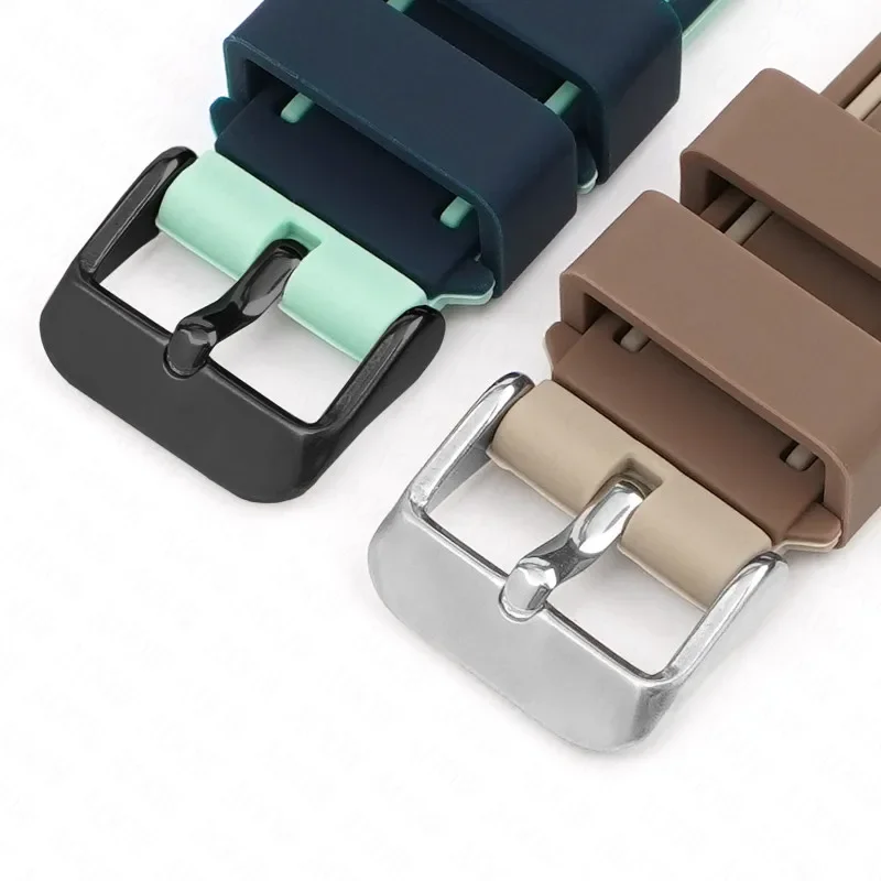 Universal Double Color Waterproof Sport Silicone Watch Strap, Quick Release Rubber Band, Unisex Bracelet