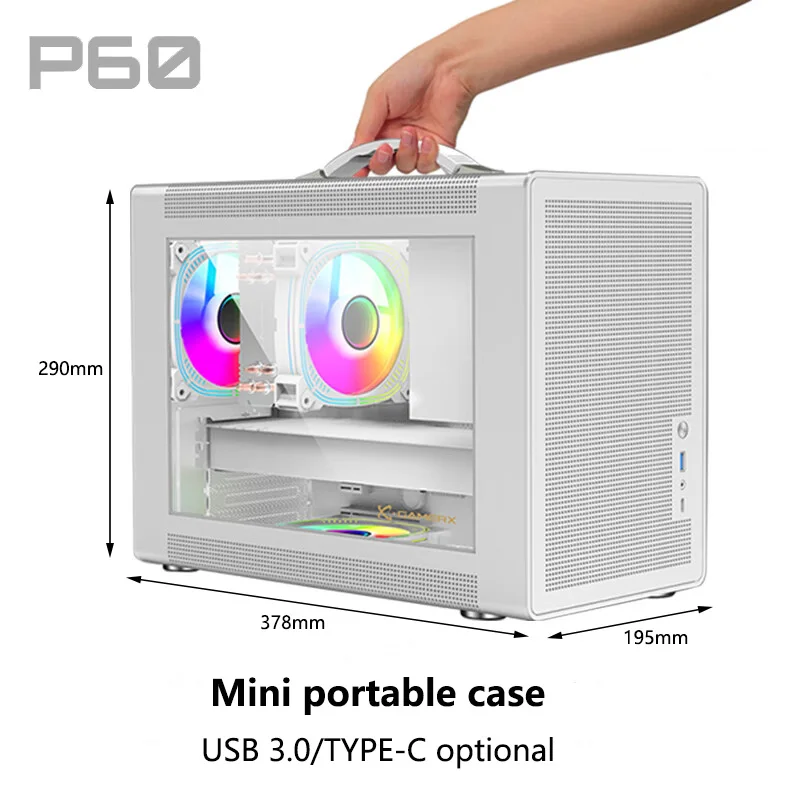 M-ATX Portable Computer Case ITX Motherboard ATX/SFX Power Supply Support U3 Type-C Desktop MINI Small Chassis pc case computer chassis frame mini itx desktop case pc chassis