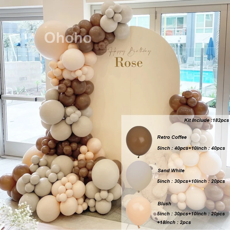 182pcs Brown Blush