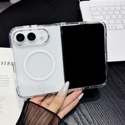 Transparent Magnetic Phone Case with Acrylic Protection and MagSafe Compatibility for iPhone Duo (Clear)