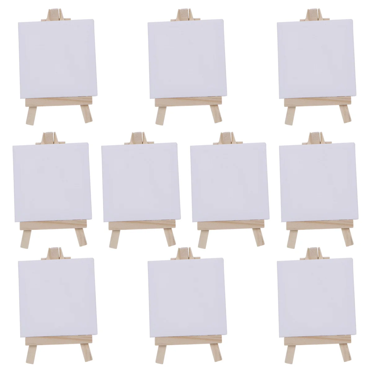 

10 PCS Mini Easel Wooden Sketchpad Settings Canvas Panel Painting Craft Drawing Decoration Child