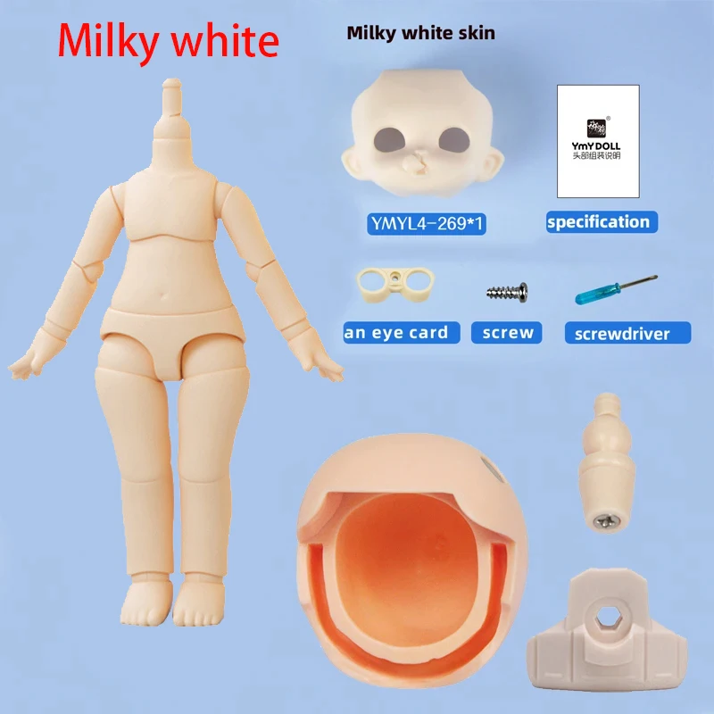 Milky White Ymy Second Generation Doll Body 10Cm Moveable Joints