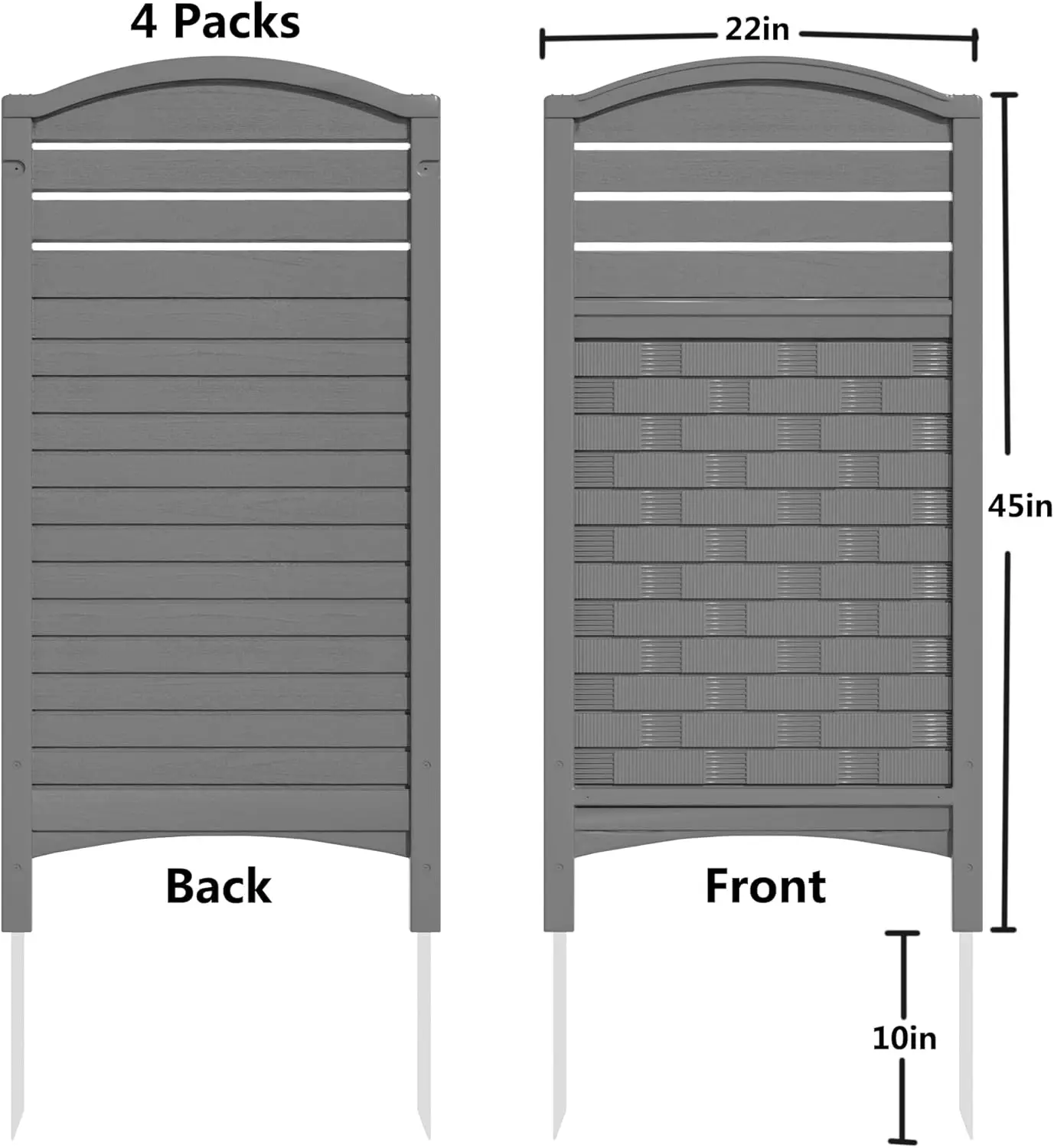 Outdoor Fence Privacy Panels,Resin Privacy Fence Panels for Outside,Air Conditioner/Trash Can/Pool Equipment Enclosure 4-Pack